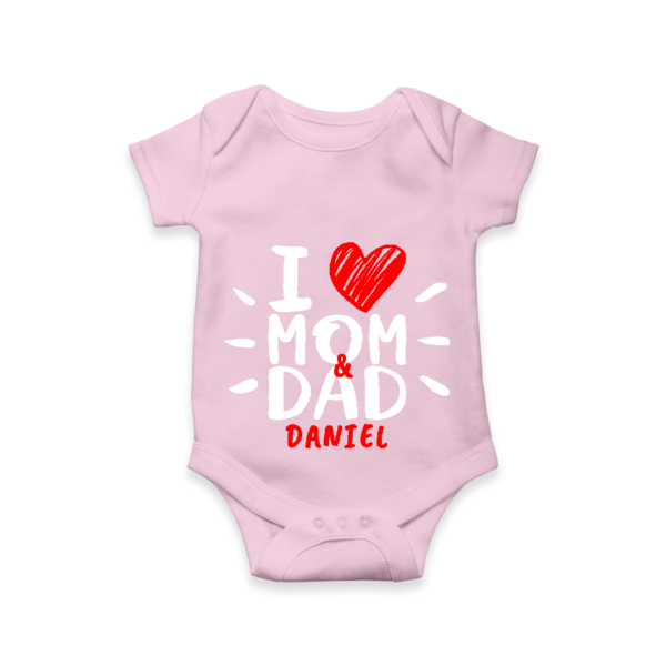 I love mom and dad custom baby onesie with baby name