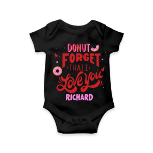 Black Valentine's Themed Baby Onesie With Name