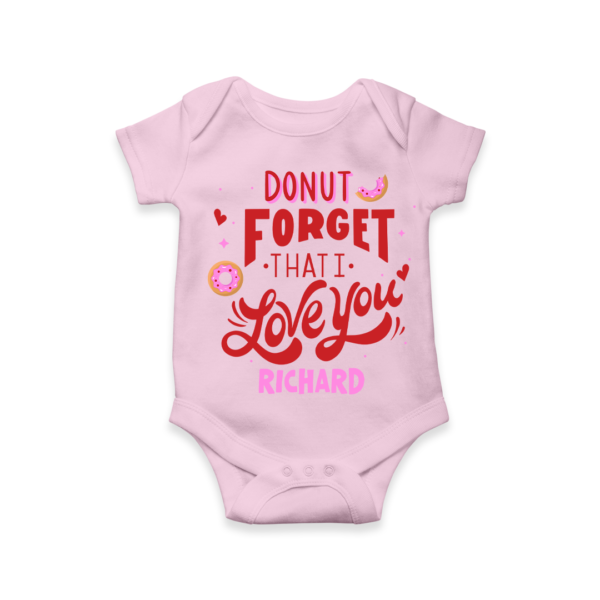 Pink Valentine's Themed Baby Onesie With Name