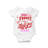 White Valentine's Themed Baby Onesie With Name
