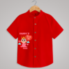 Red Chinese Collared Shirt With custom name for kids/ boys
