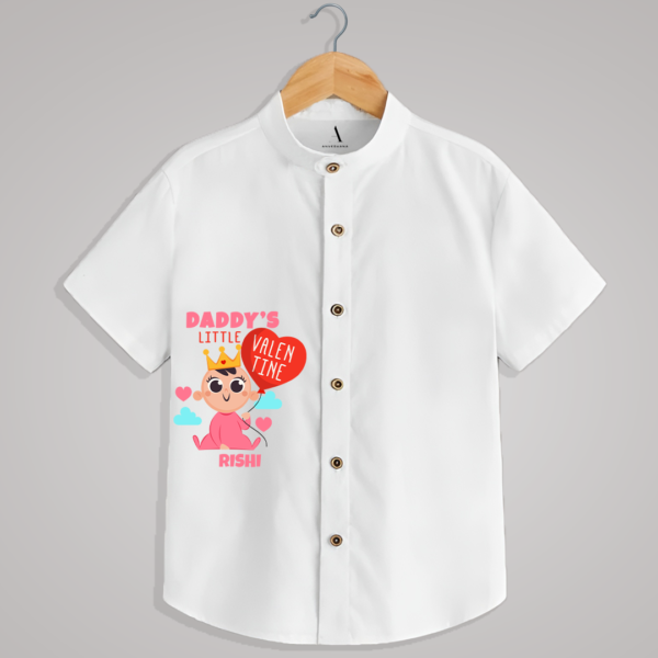 White Chinese Collared Shirt With custom name for kids/ boys