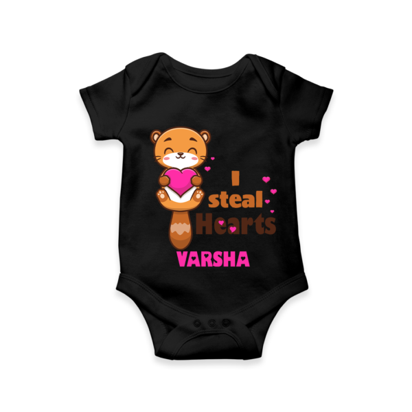 Black Valentine's Themed Baby Onesie With Name