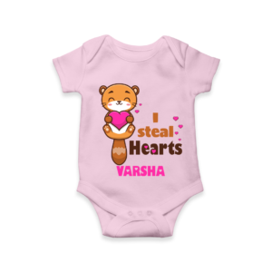 Pink Valentine's Themed Baby Onesie With Name