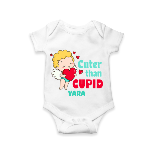 White Valentine's Themed Baby Onesie With Name