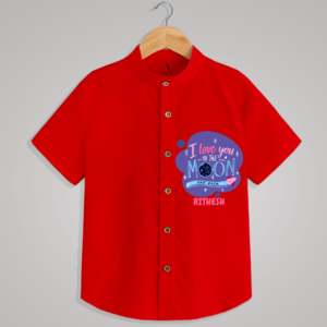 Red Valentine's Themed Boys Shirt With Custom Name