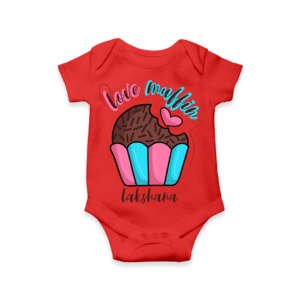 Red Valentine's Themed Baby Onesie With Name