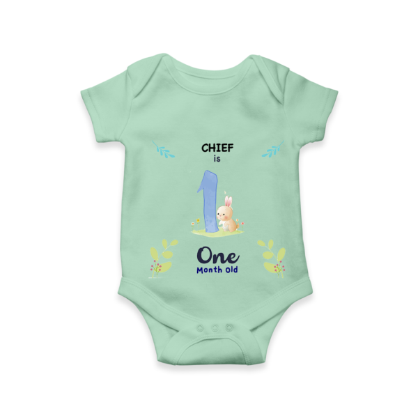 First month birthday customised baby onesie - Green