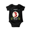 Third month birthday customised baby onesie - Black