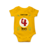 Fourth month birthday customised baby onesie - Yellow