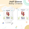 Fourth month birthday customised baby onesie - White