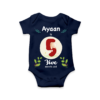Fifth month birthday customised baby onesie - Navy Blue