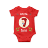 Seventh month birthday customised baby onesie - Red