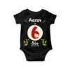 Fifth month birthday customised baby onesie - Black