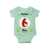 Fifth month birthday customised baby onesie - Green