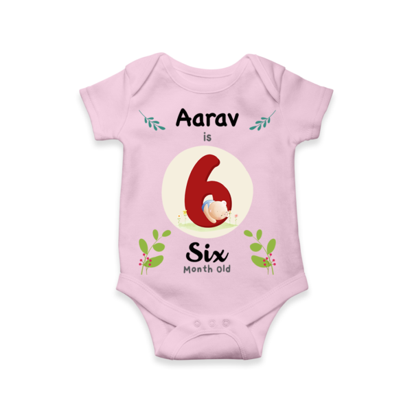 Fifth month birthday customised baby onesie - Pink