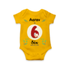 Fifth month birthday customised baby onesie - Yellow